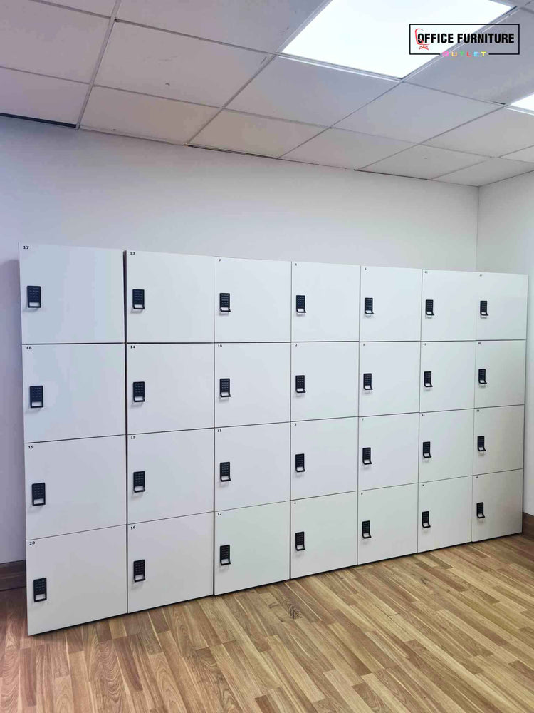 Bank Of Four Digital Combination Storage Locker Cabinet