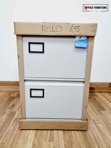 Bisley Branded Two-Drawer Filing Cabinet - Light Grey