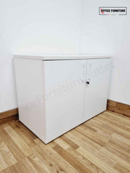 Low Level White Double Door Storage Cabinet (B)