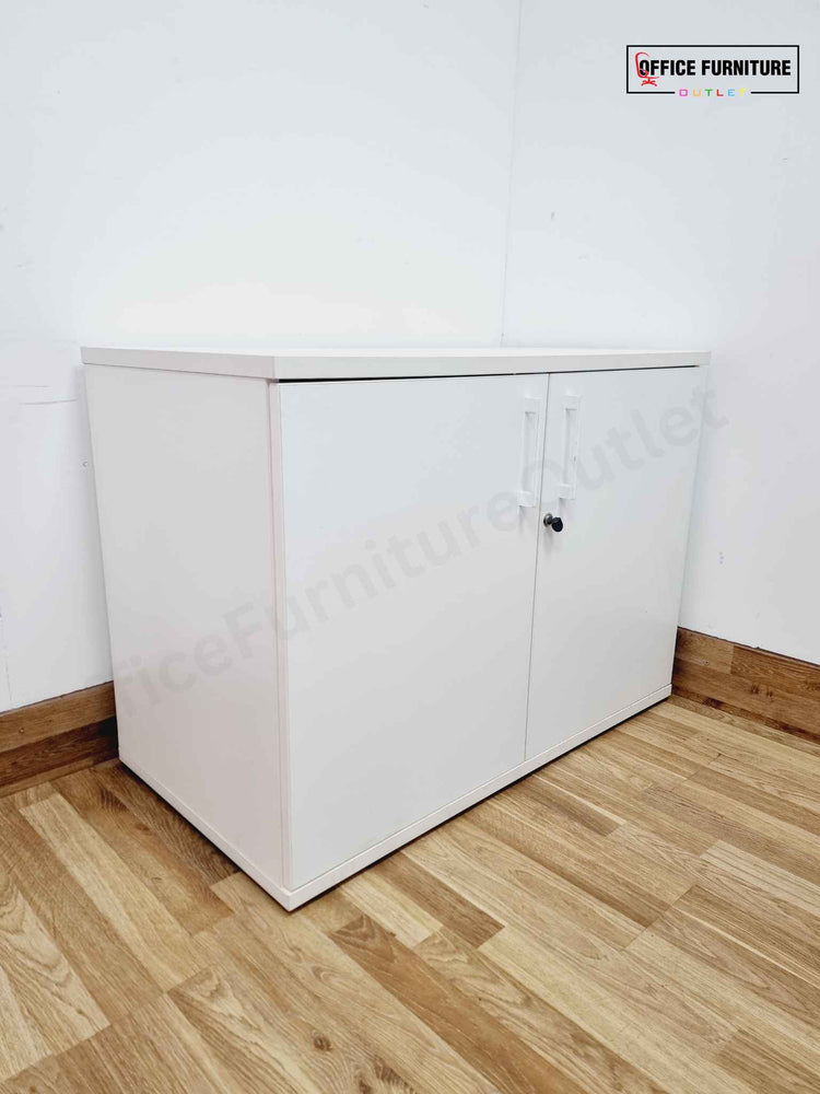 Low Level White Double Door Storage Cabinet (B)
