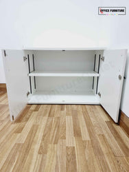 Low Level White Double Door Storage Cabinet (B)
