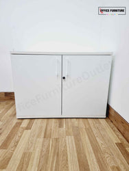 Low Level White Double Door Storage Cabinet (B)