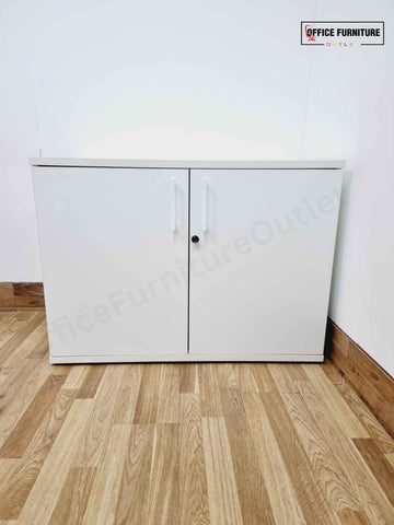 Low Level White Double Door Storage Cabinet (B)