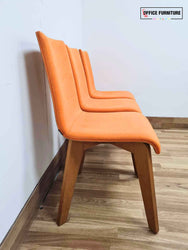 Set Of Three Frovi Jig Orange Upholstered Chairs
