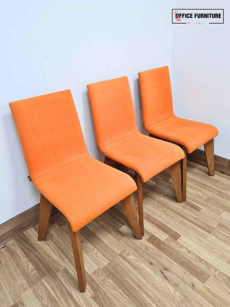 Set Of Three Frovi Jig Orange Upholstered Chairs