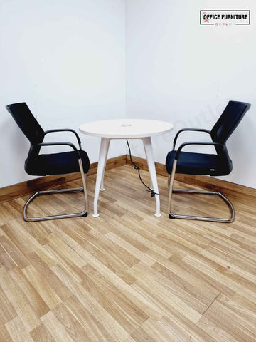 Two-Person Round Meeting Table with Sidiz Chairs