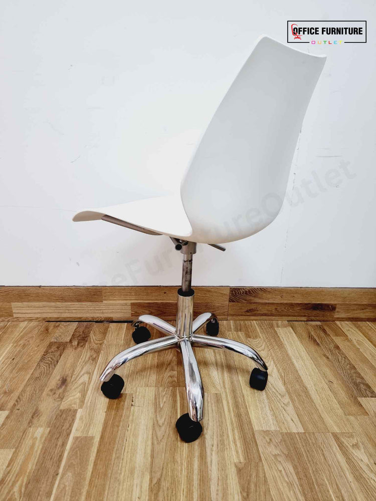 White Plastic Swivel Chair