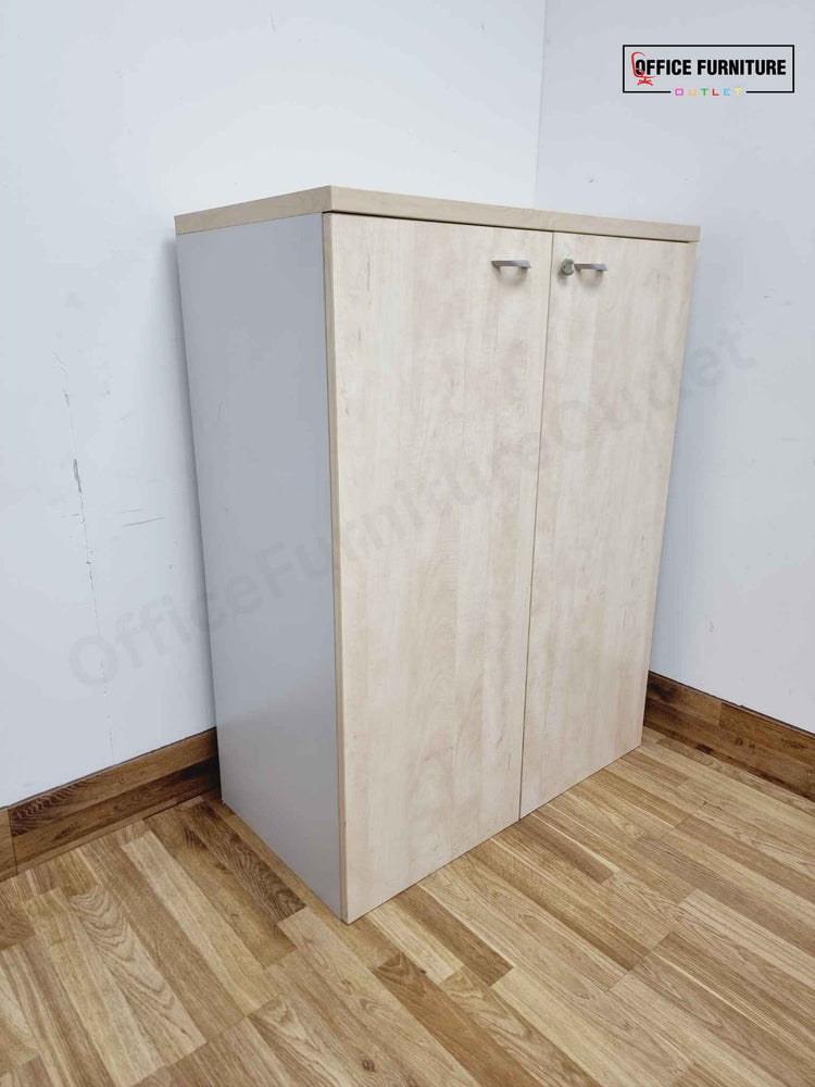Maple Storage Cabinet with Shelves & Filing Drawer