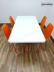 IKEA Rydeback Table with 4 Vilmar Chairs – Orange & White Set