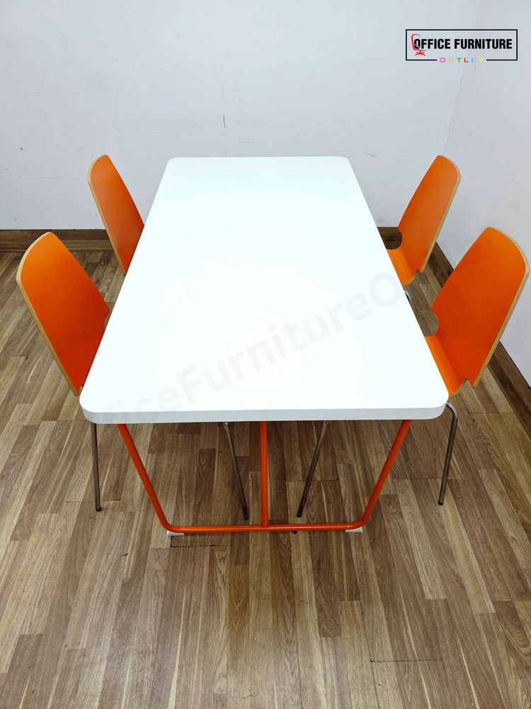 IKEA Rydeback Table with 4 Vilmar Chairs – Orange & White Set