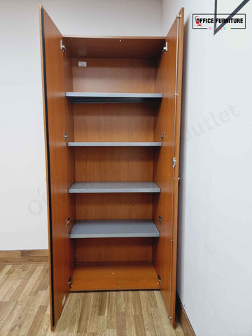 Tell Double Door Storage Cabinet - Cherry Wood