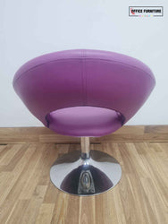 Set Of Two Faux Leather Purple Chairs (Pairs)