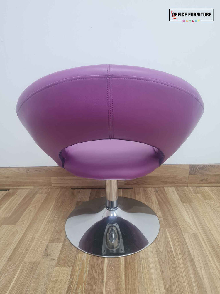 Set Of Two Faux Leather Purple Chairs (Pairs)
