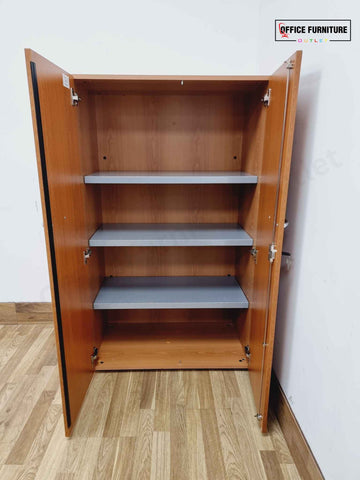 Mid-Level Double Door Storage Cabinet - Cherry Wood