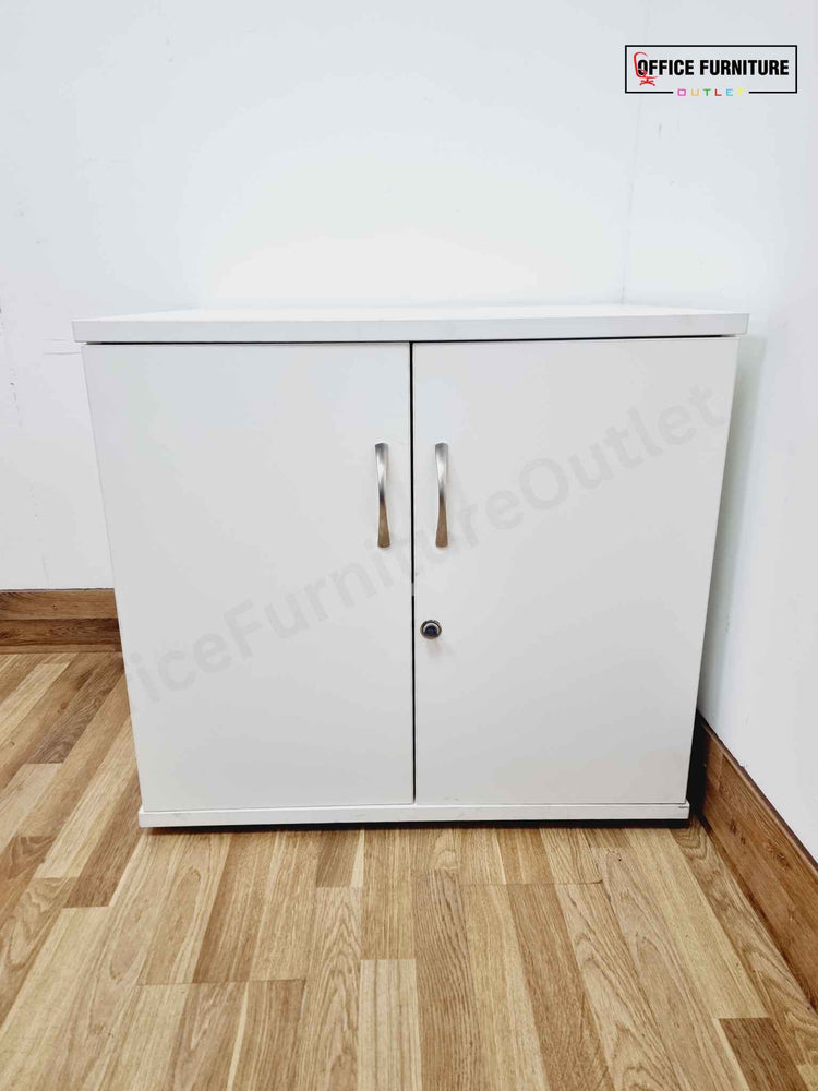 Low Level White Double Door Storage Cabinet (C)