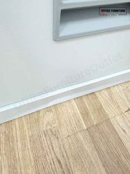 Two Drawer Grey Metal Filing Cabinet (Grade B) (ST38)