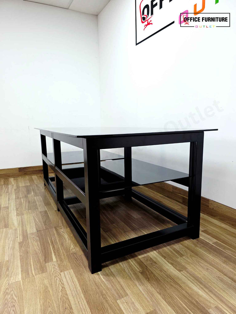 Modern Black Glass Side Table
