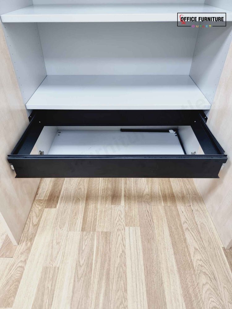 Maple Storage Cabinet with Shelves & Filing Drawer