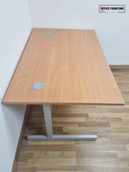 Beech Straight Desk with Three-Drawer Pedestal (120cm x 80cm)