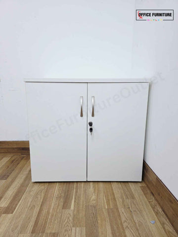 Low Level White Double Door Storage Cabinet (F)