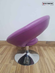 Set Of Two Faux Leather Purple Chairs (Pairs)