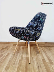 Profim Fan 10HW Tub Style Arm Chairs - Black/Multi Retro - Set of Two