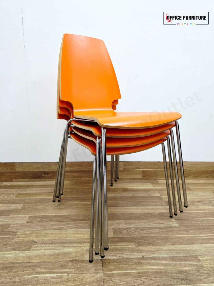 IKEA Rydeback Table with 4 Vilmar Chairs – Orange & White Set