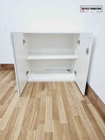 Low Level White Double Door Storage Cabinet (D)