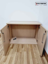Brand New Low Double Door Storage Cabinet - Sand Zebrano