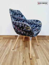 Profim Fan 10HW Tub Style Arm Chairs - Black/Multi Retro - Set of Two
