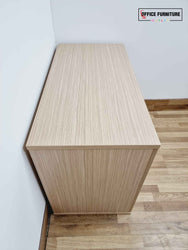 Brand New Low Double Door Storage Cabinet - Sand Zebrano