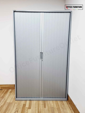 Large Steel Tambour Cabinet – Grey
