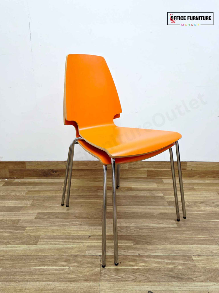 IKEA Vilmar Chairs – Orange (Set of 2)