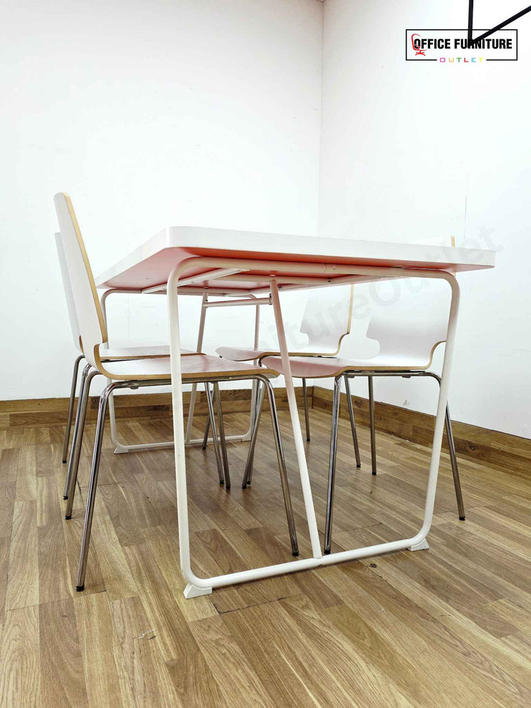 IKEA Rydeback Table with Vilmar Chairs – White Orange Set - Main Image