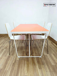 IKEA Rydeback Table with 4 Vilmar Chairs – White &  Orange Set