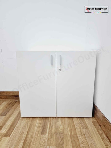 Low Level White Double Door Storage Cabinet (D)