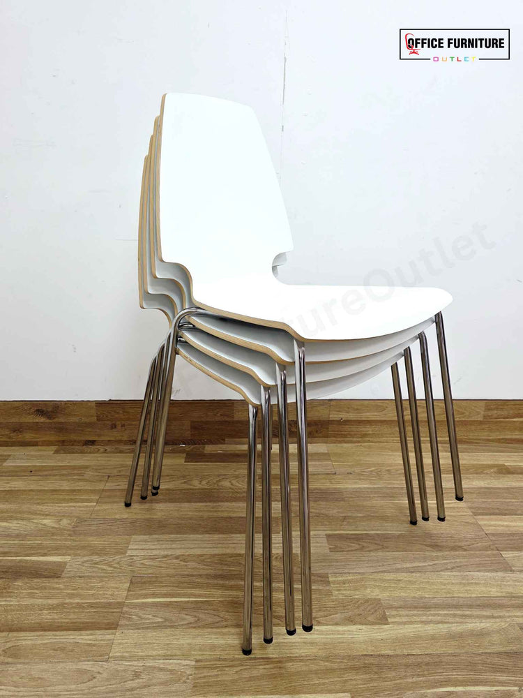 IKEA Rydeback Table with 4 Vilmar Chairs – White &  Orange Set