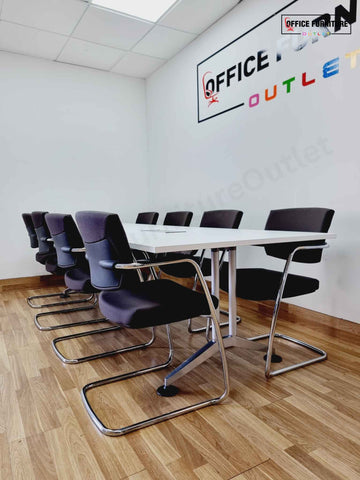 Eight Person Boardroom Table with Senator Chairs (280cm x 100cm)