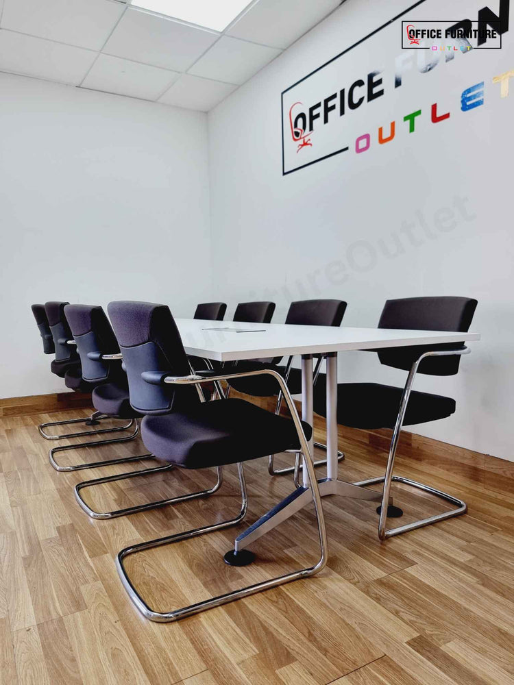 Eight Person Boardroom Table with Senator Chairs (280cm x 100cm)