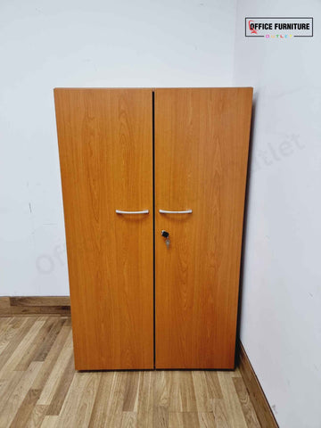 Mid-Level Double Door Storage Cabinet - Cherry Wood