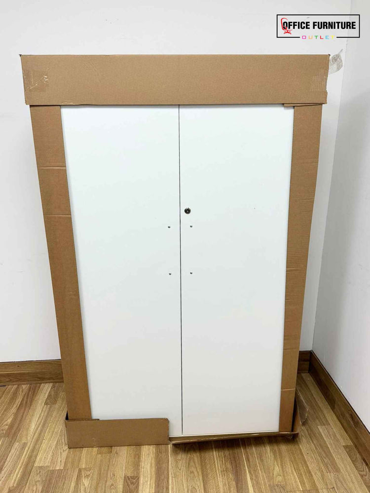 White Wooden Double Door Cabinet