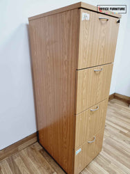 Four Drawer Wooden Filing Cabinet - Oak