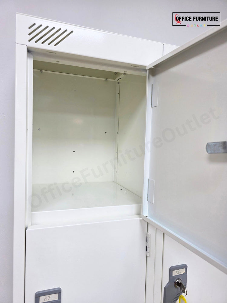 15 Door White Metal Locker Storage Cabinet