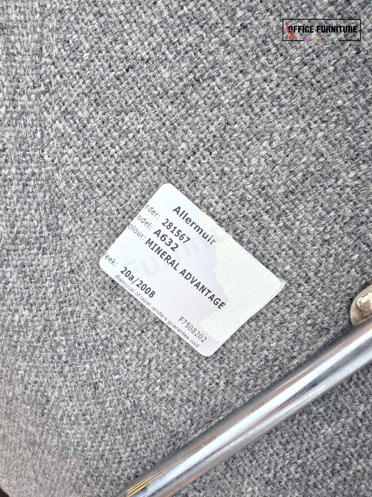 Allermuir Conic A632 Lounge Chairs – Pair – Soft Grey Upholstery with Headrests