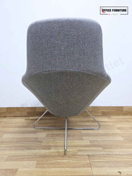 Allermuir Conic A632 Lounge Chairs – Pair – Soft Grey Upholstery with Headrests