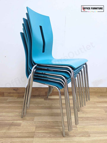 Allermuir Scoop A432 Multi-Purpose Chairs – Teal Stackable Chairs (Set of 6)