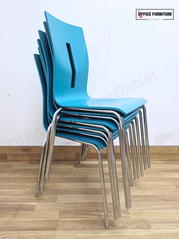Allermuir Scoop A432 Multi-Purpose Chairs – Teal Stackable Chairs (Set of 6)
