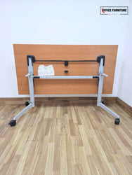 Beech Flip Top Table with Castors (160cm x 80cm) Mobile Training & Meeting Table