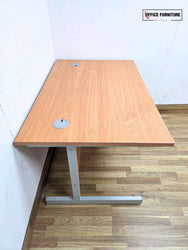 Beech Straight Desk with Pedestal (120cm x 80cm) (Grade B)