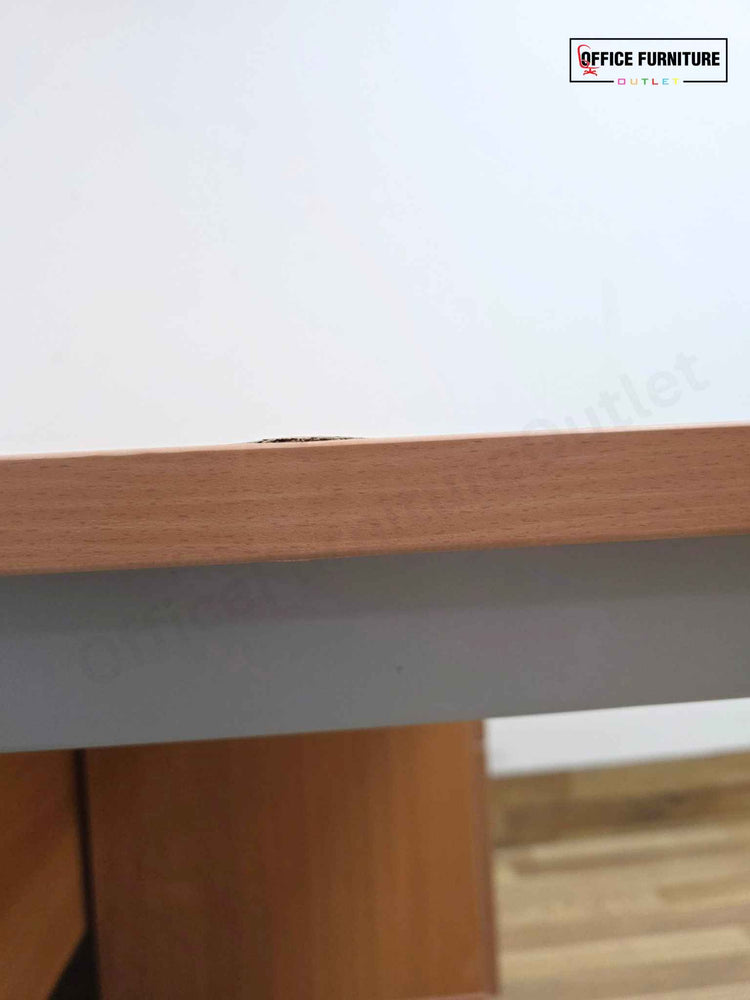 Beech Straight Desk with Pedestal (120cm x 80cm) (Grade B)